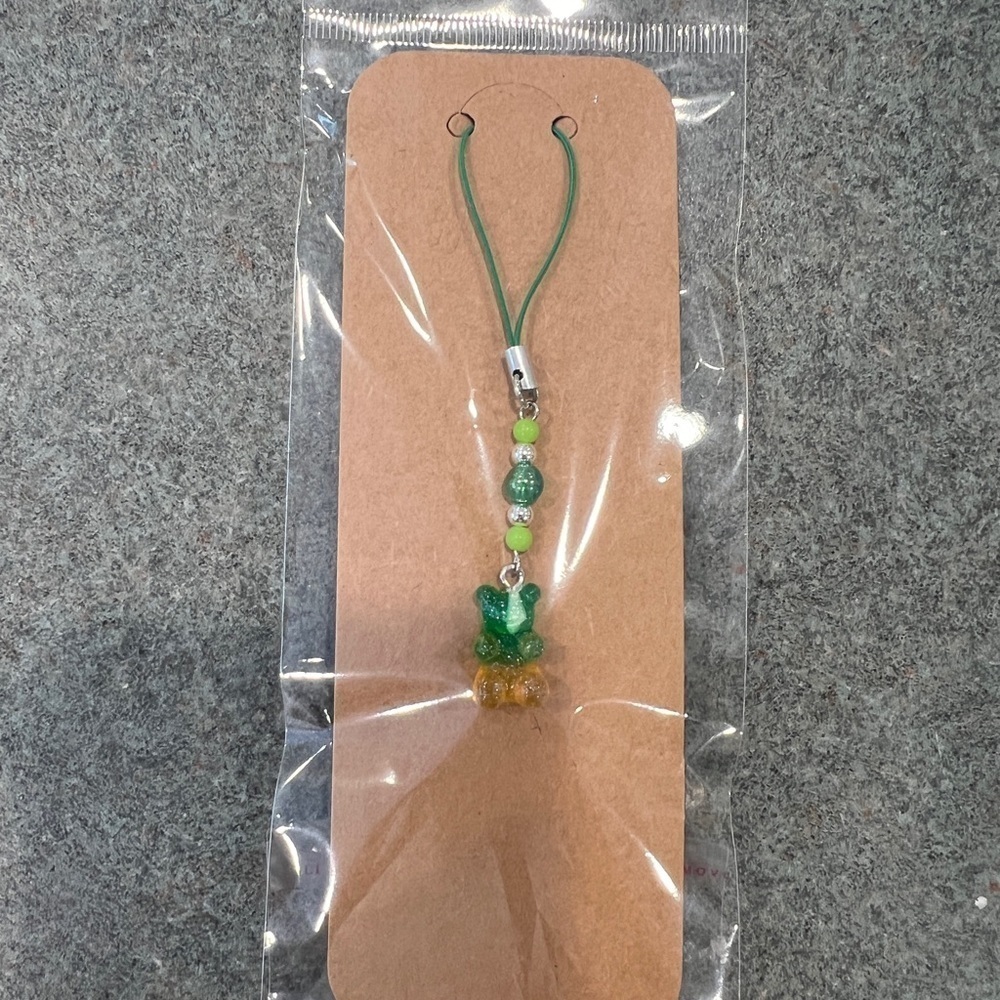 NEW!!! Gummy Bear Cell Phone and Tech Charm Green/Yellow